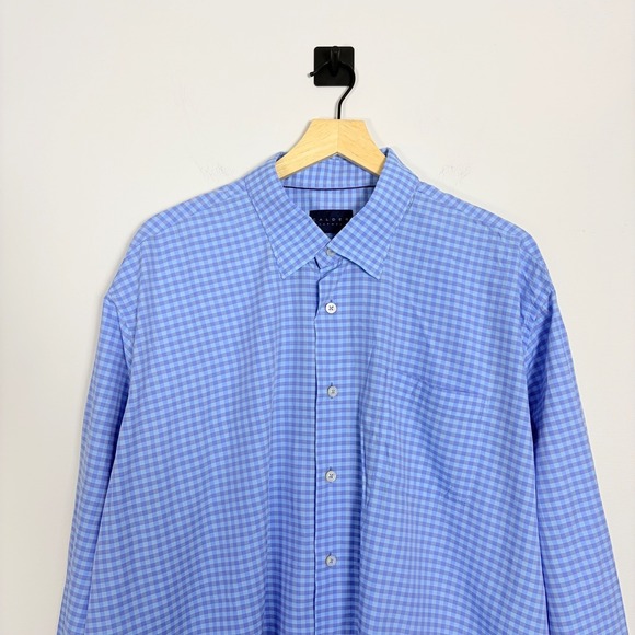 Calder Carmel Limited Edition Button Down Up Dress Shirt XXL Plaid Blue Cotton - Picture 3 of 8